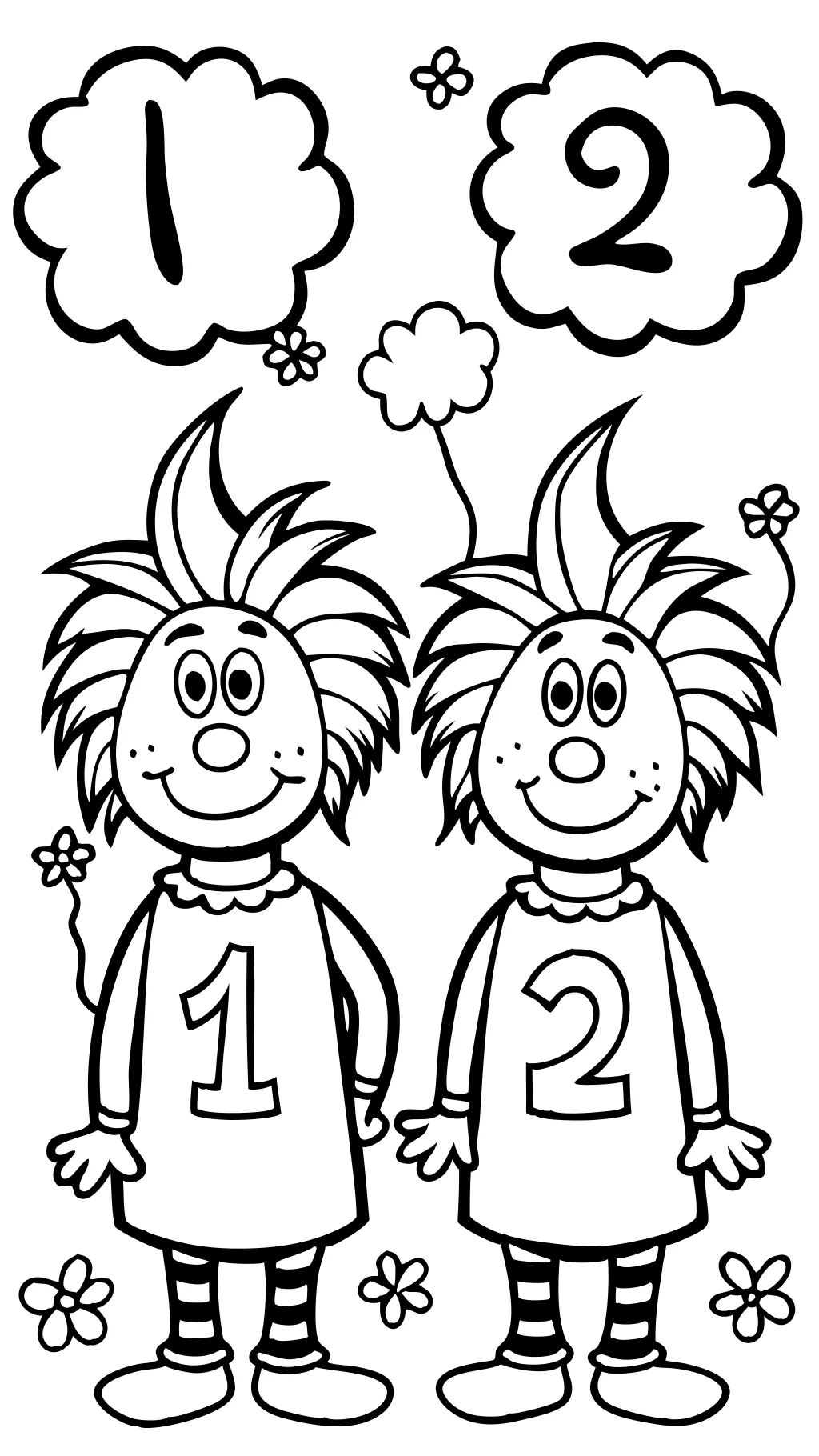 thing 1 and thing 2 coloring pages